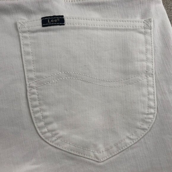 Lee Women Jeans Size 30 Medium White Denim Stretch High-Rise Skinny Ankle Casual - Picture 14 of 16